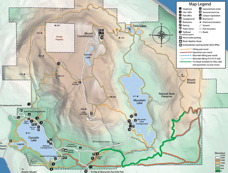 Moran State Park Hiking Map