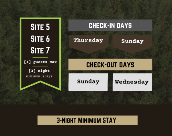 LEANTO 2023 Season Stay Dates Site 3 and 4 3-night Minimum